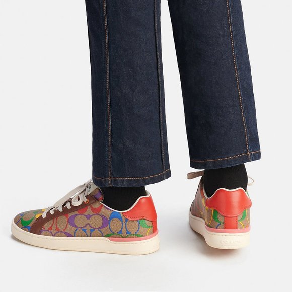 🌈 Coach Clip Low Top Sneaker Rainbow Signature  Special 6 8 8.5 9.5 10 11 - Picture 5 of 13